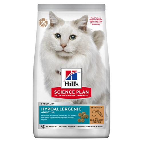 Hill's Adult Hypoallergenic met ei en insectproteine kattenvoer Hill's Adult Hypoallergenic met ei en insectproteine kattenvoer