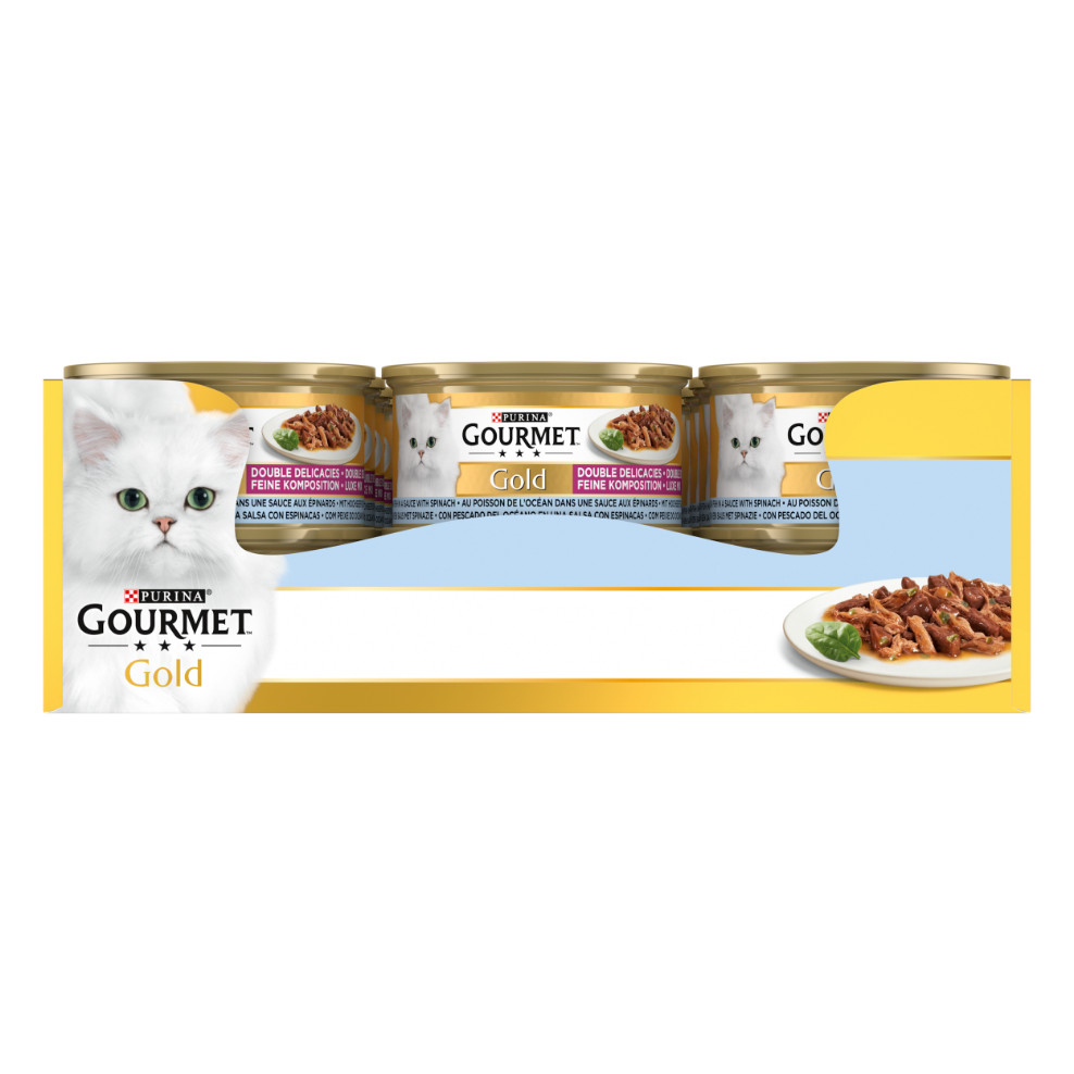 Gourmet Gold met zeevis in een saus met spinazie kattenvoer