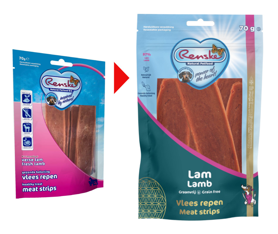 Renske Gezonde Beloning Hond - Vlees Repen Lam