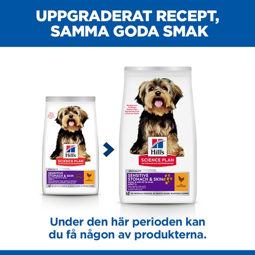Hill's Adult Sensitive Stomach & Skin Small & Mini hundfoder med kyckling