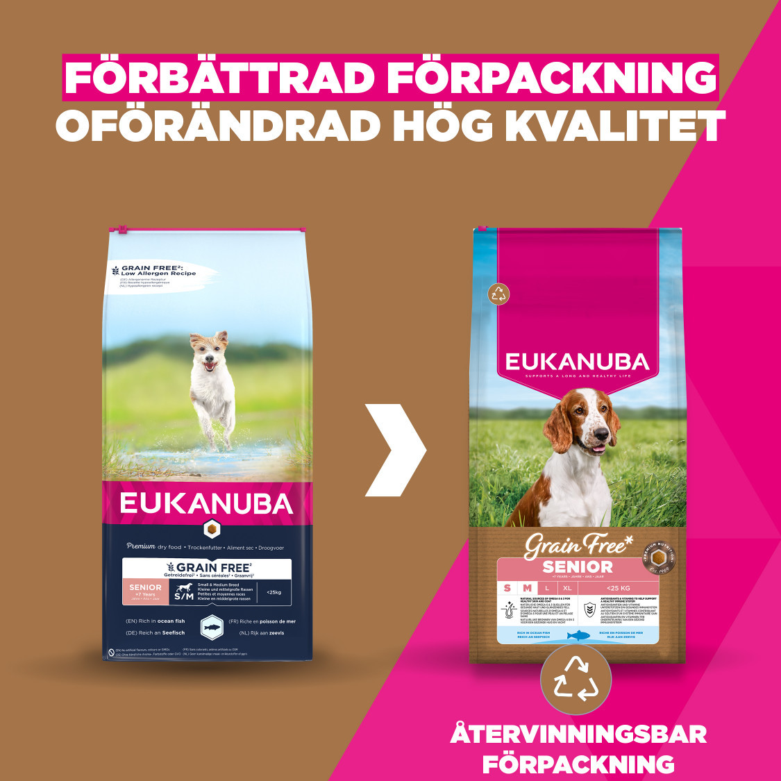 Eukanuba Senior Small & Medium met oceaanvis graanvrij hondenvoer