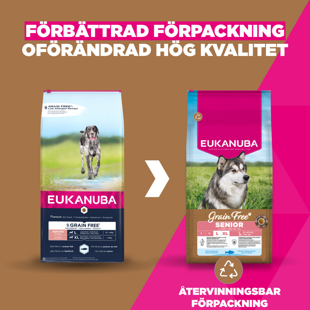 Eukanuba Senior Large met oceaanvis graanvrij hondenvoer
