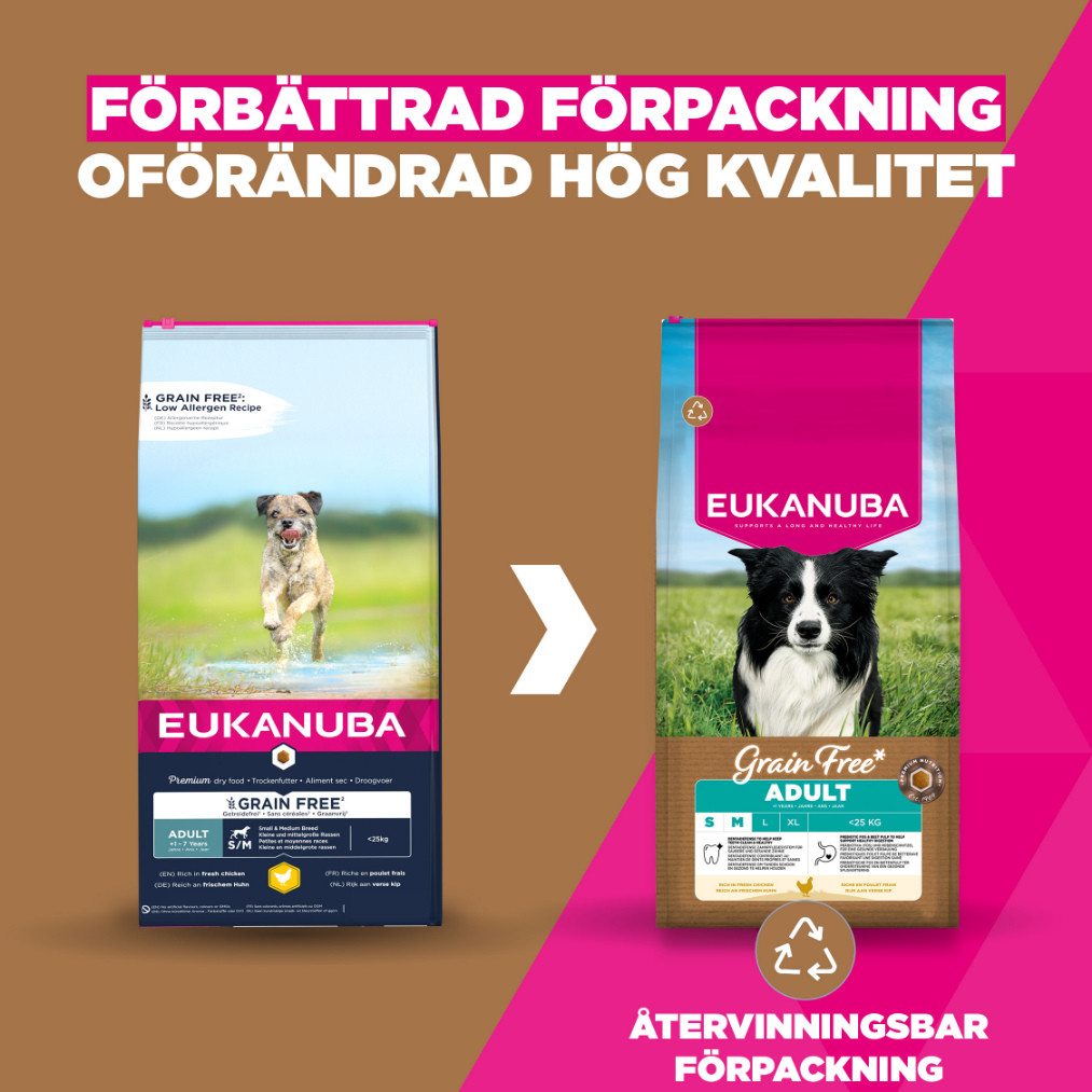 Eukanuba Adult Small & Medium kip graanvrij hondenvoer