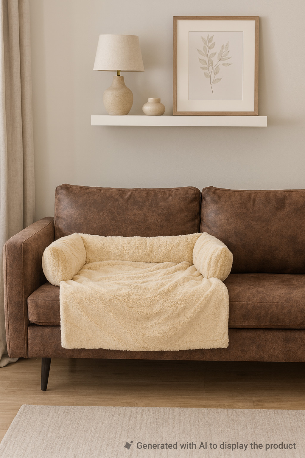 Brekz Berlin fleece soffkudde för hund - beige