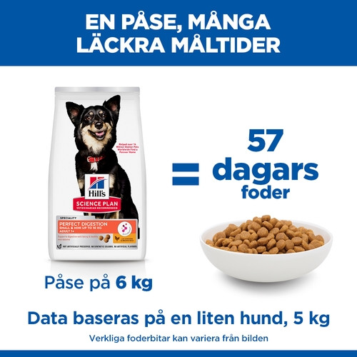 Hill's Adult Perfect Digestion Small & Mini hundfoder med kyckling & råris