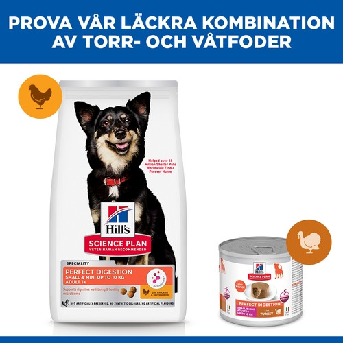 Hill's Adult Perfect Digestion Small & Mini hundfoder med kyckling & råris