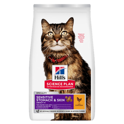 Hill's Adult Sensitive Stomach & Skin kattfoder med kyckling