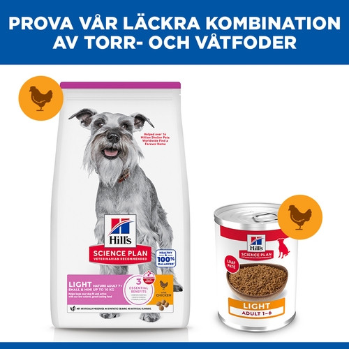 Hill's Mature Adult Light Small & Mini med kyckling hundfoder