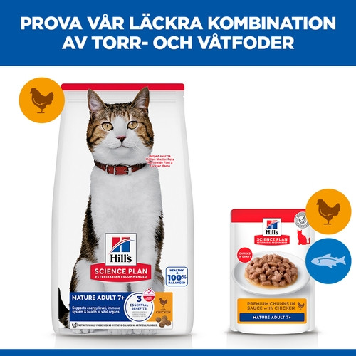 Hill's Mature Adult 7+ kattfoder med kyckling