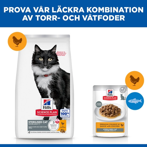 Hill's Mature Adult Sterilised Cat kattfoder med kyckling