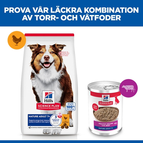 Hill's Mature Adult 7+ nat hondenvoer met rund blik