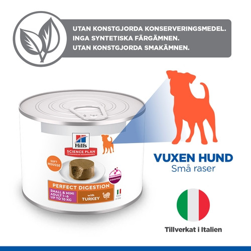 Hill's Adult Perfect Digestion Small & Mini mousse met kalkoen natvoer hond