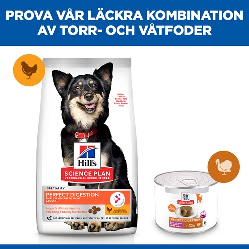 Hill's Adult Perfect Digestion Small & Mini mousse met kalkoen natvoer hond