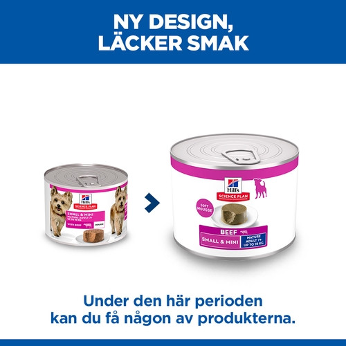 Hill's Mature Adult 7+ Small & Mini mousse met rund natvoer hond