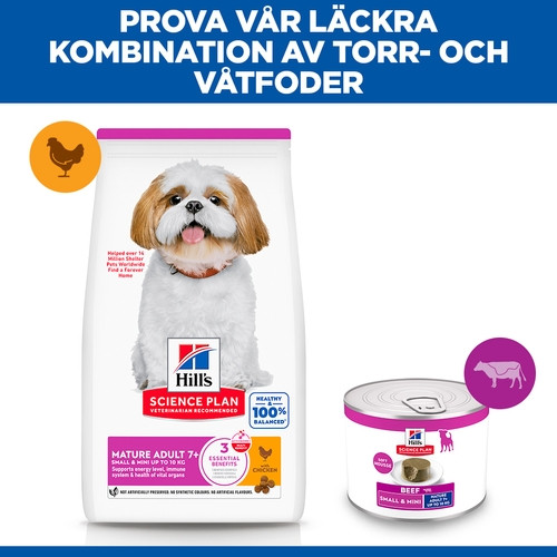 Hill's Mature Adult 7+ Small & Mini mousse met rund natvoer hond