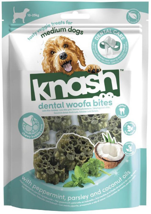 Knash Dental Woofa Bites met pepermunt, peterselie en kokosolie hondensnack