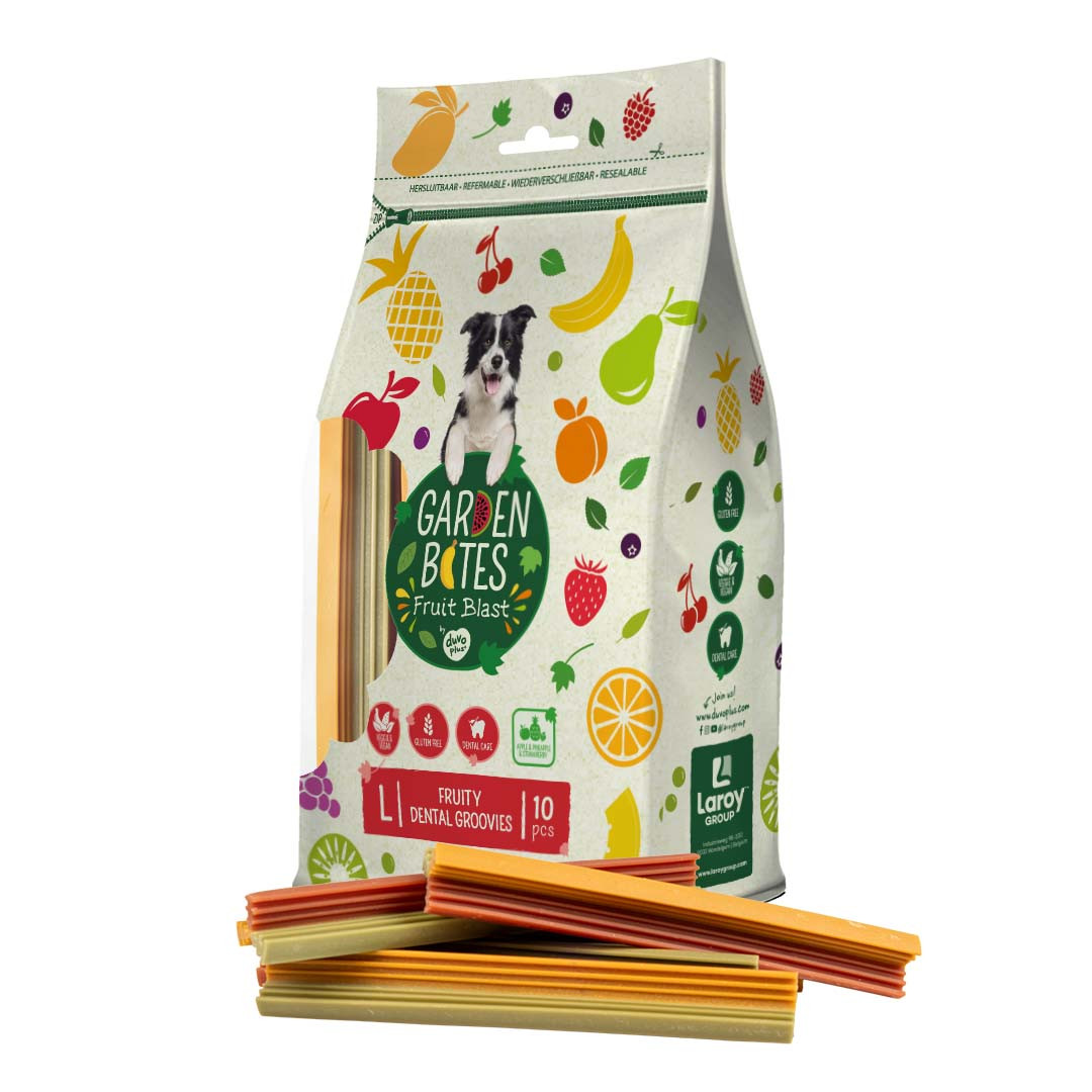 Garden Bites Fruity Dental Groovies hondensnack
