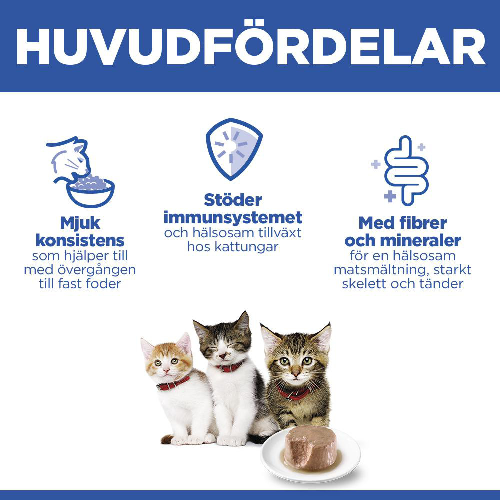 Hill's Kitten & Mother Tender Mousse nat kattenvoer met kip en kalkoen blik