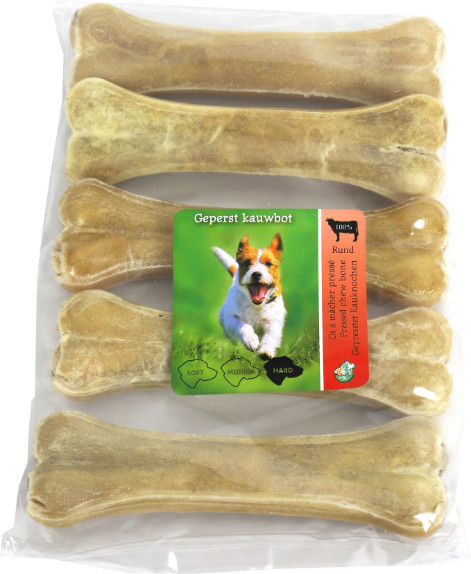 Ben av buffelhud pressat hundgodis (16 cm)