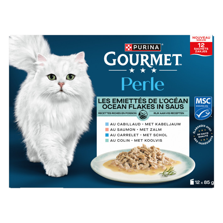 Purina Gourmet Perle Ocean Flakes i sås våtfoder katt