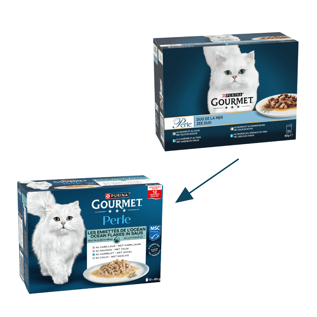 Purina Gourmet Perle Ocean Flakes i sås våtfoder katt