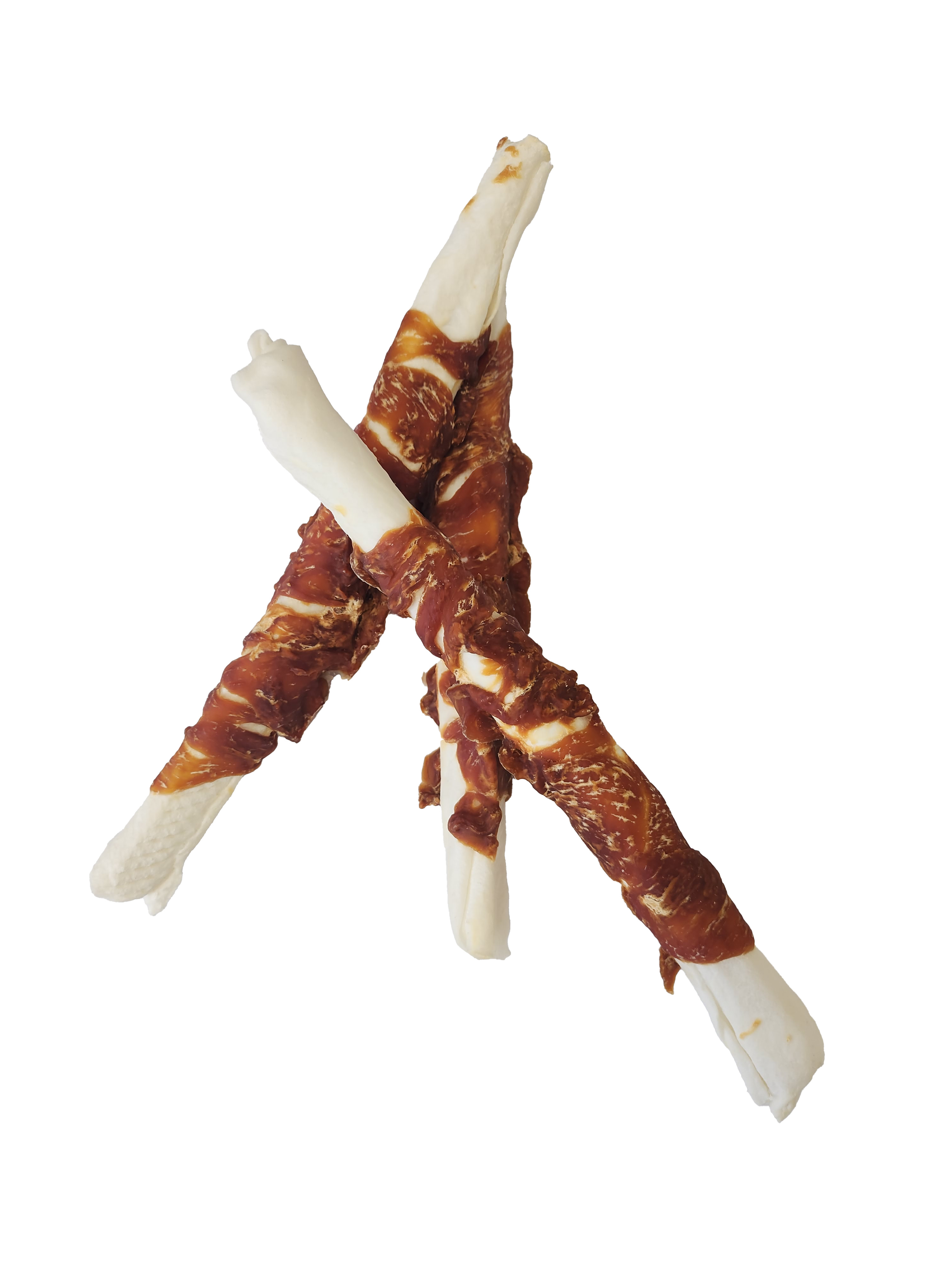 Brekz Rawhide Dog Chews rullpinnar av råhud med kyckling hundgodis (28 cm)