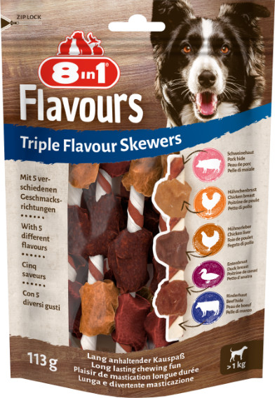 8in1 Triple Flavour skewers hondensnacks