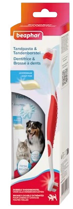 Beaphar Combipack tandkräm och tandborste för hund och katt