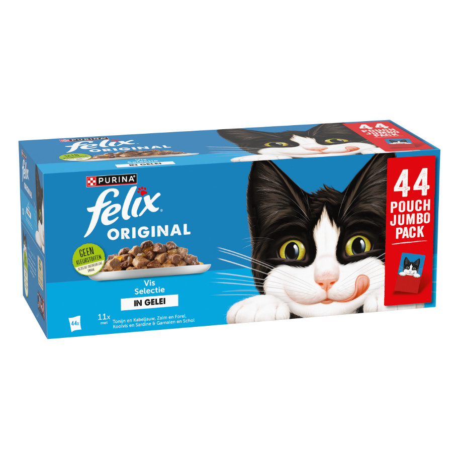 Felix Original Vis Selectie in gelei natvoer kat (jumbopack)