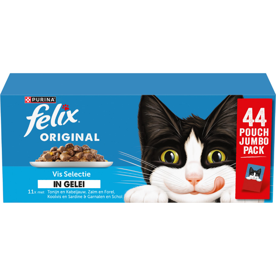 Felix Original Vis Selectie in gelei natvoer kat (jumbopack)