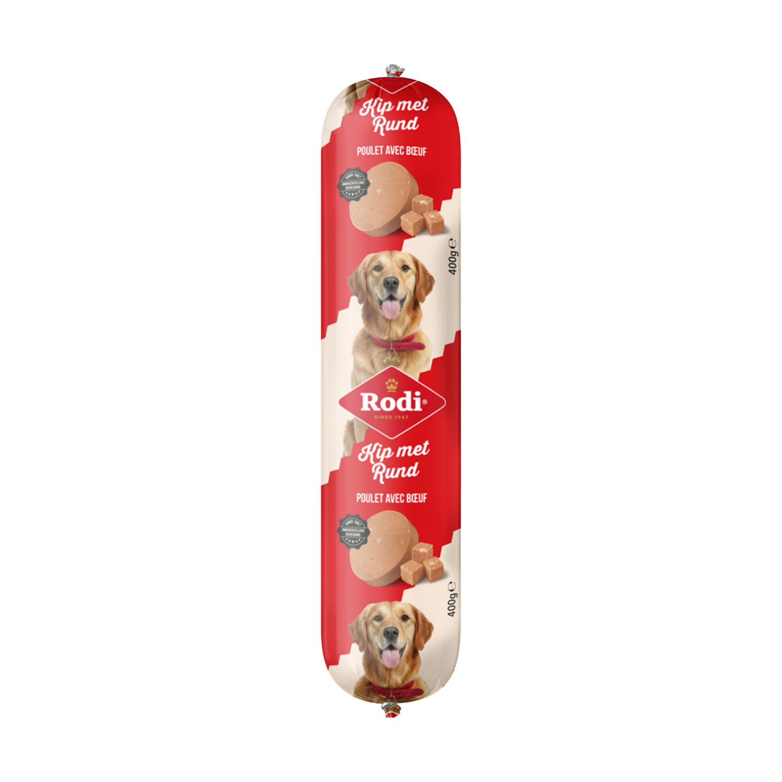 Rodi korv kyckling med nötkött för hund