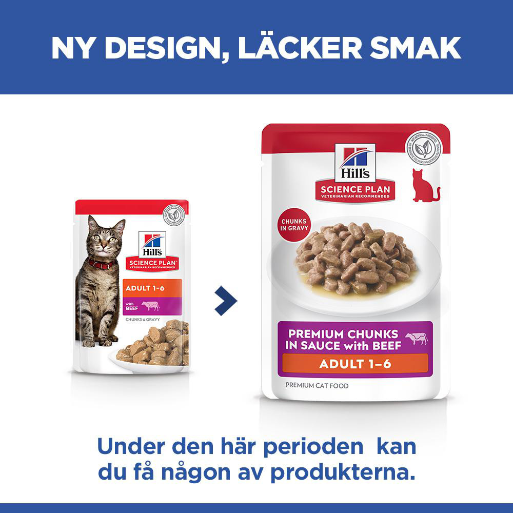 Hill's Adult nat kattenvoer met rund maaltijdzakje multipack