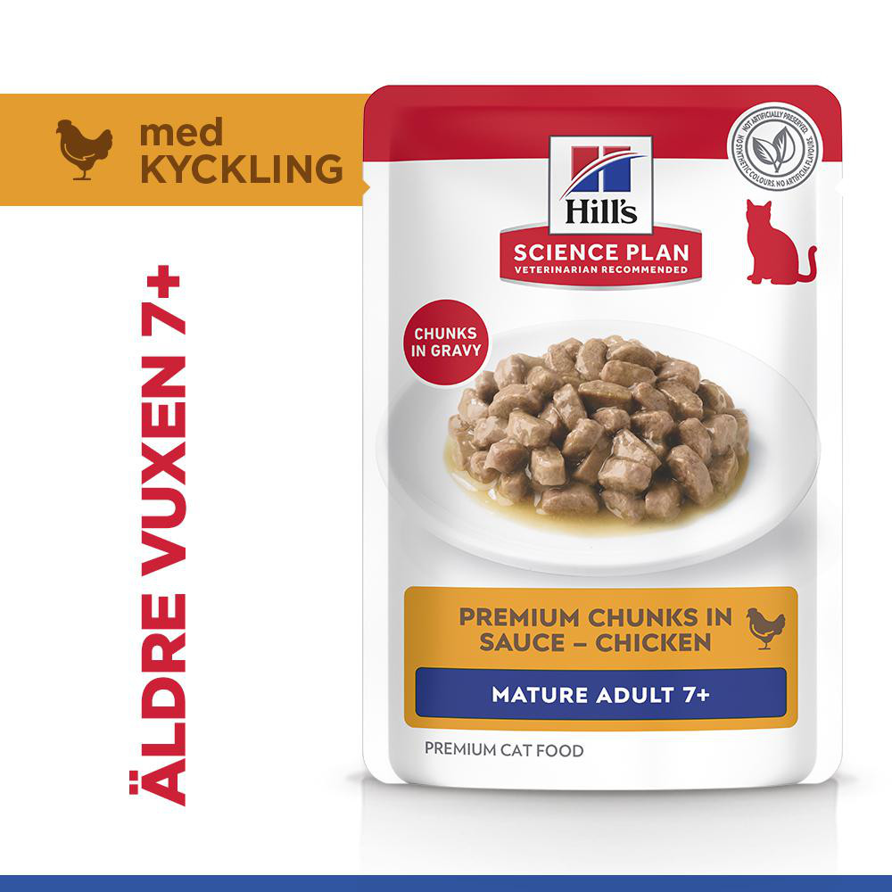 Hill's Mature Adult 7+ nat kattenvoer met kip maaltijdzakje multipack