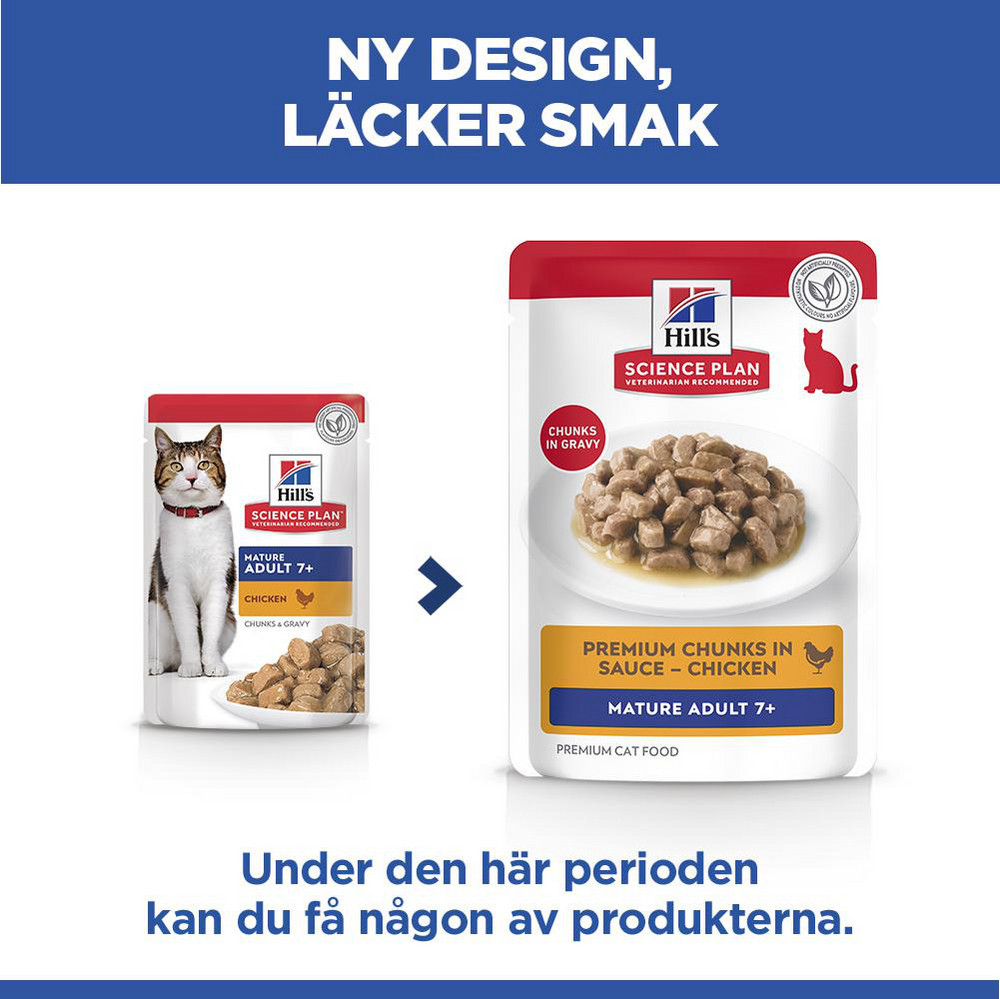 Hill's Mature Adult 7+ nat kattenvoer met kip maaltijdzakje multipack
