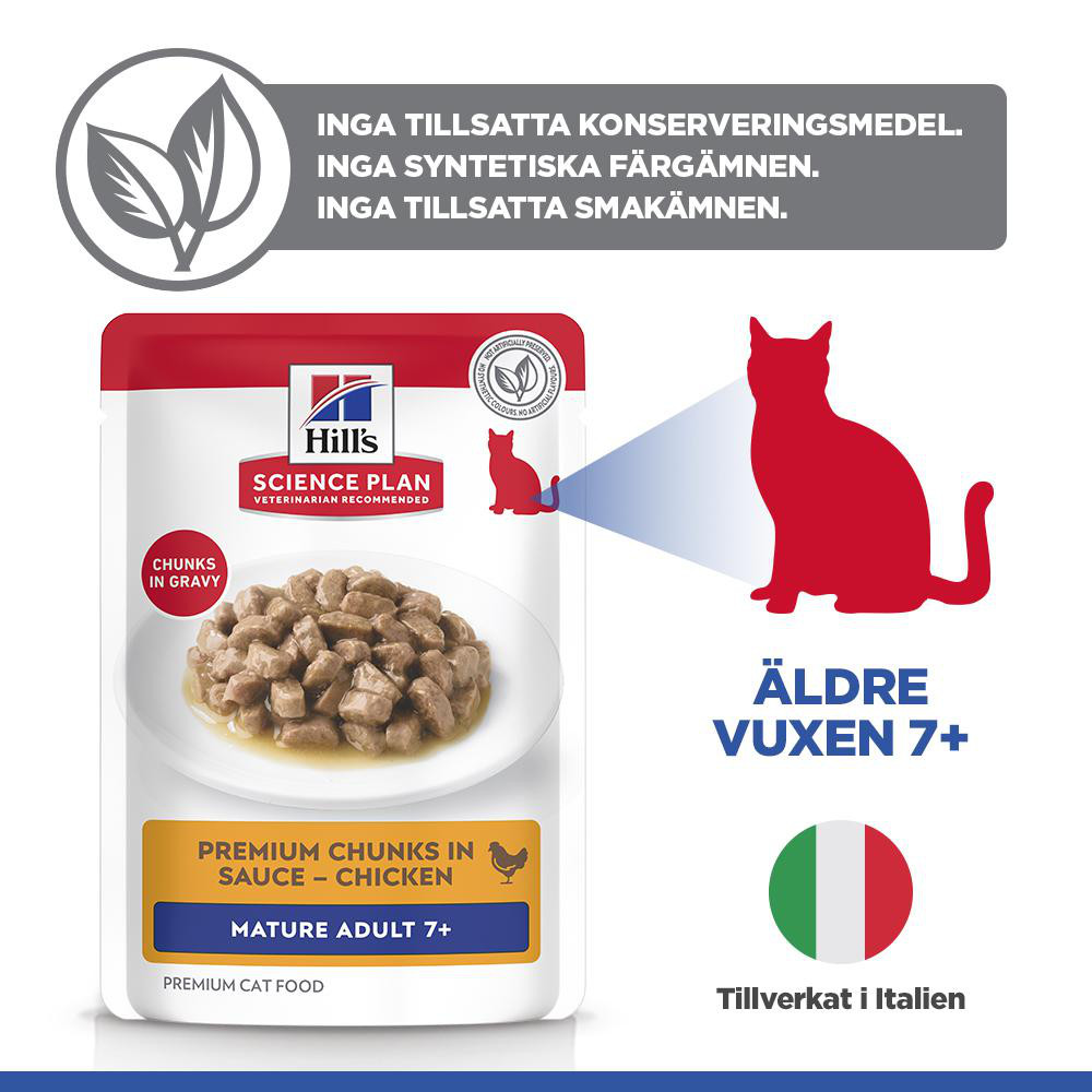 Hill's Mature Adult 7+ nat kattenvoer met kip maaltijdzakje multipack