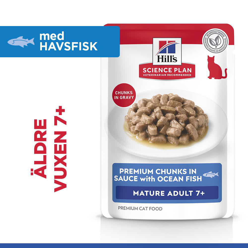 Hill's Mature Adult 7+ nat kattenvoer met zeevis maaltijdzakje multipack