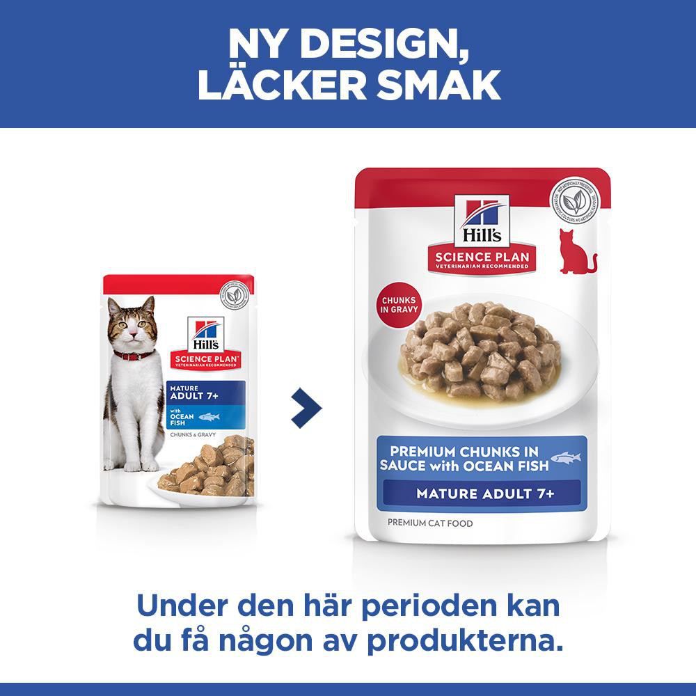 Hill's Mature Adult 7+ nat kattenvoer met zeevis maaltijdzakje multipack
