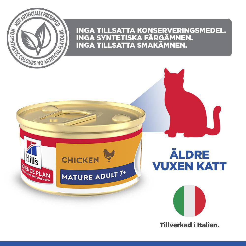 Hill's Mature Adult våtfoder katt med lax (mousse, burk)