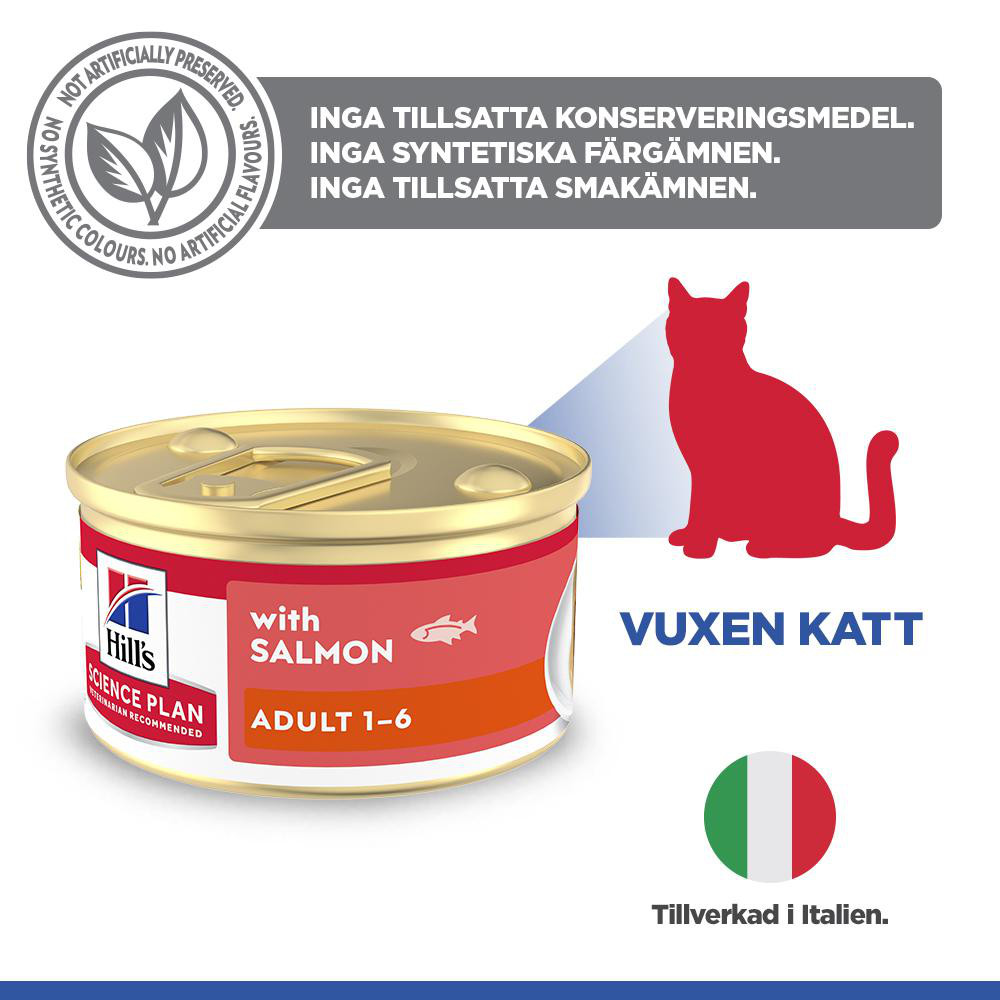 Hill's Adult våtfoder katt med lax (mousse, burk)