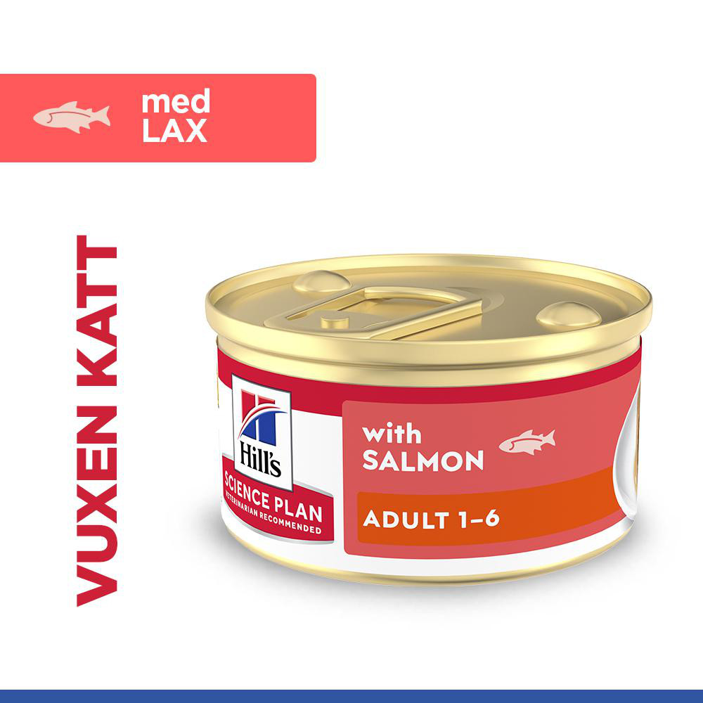 Hill's Adult våtfoder katt med lax (mousse, burk)