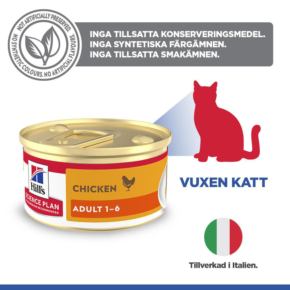 Hill's Adult våtfoder katt med kyckling (mousse, burk)