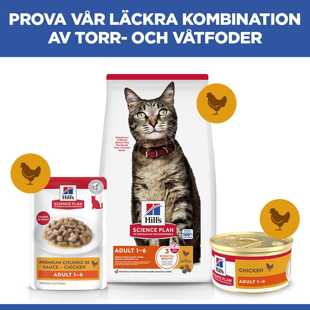 Hill's Adult våtfoder katt med kyckling (mousse, burk)