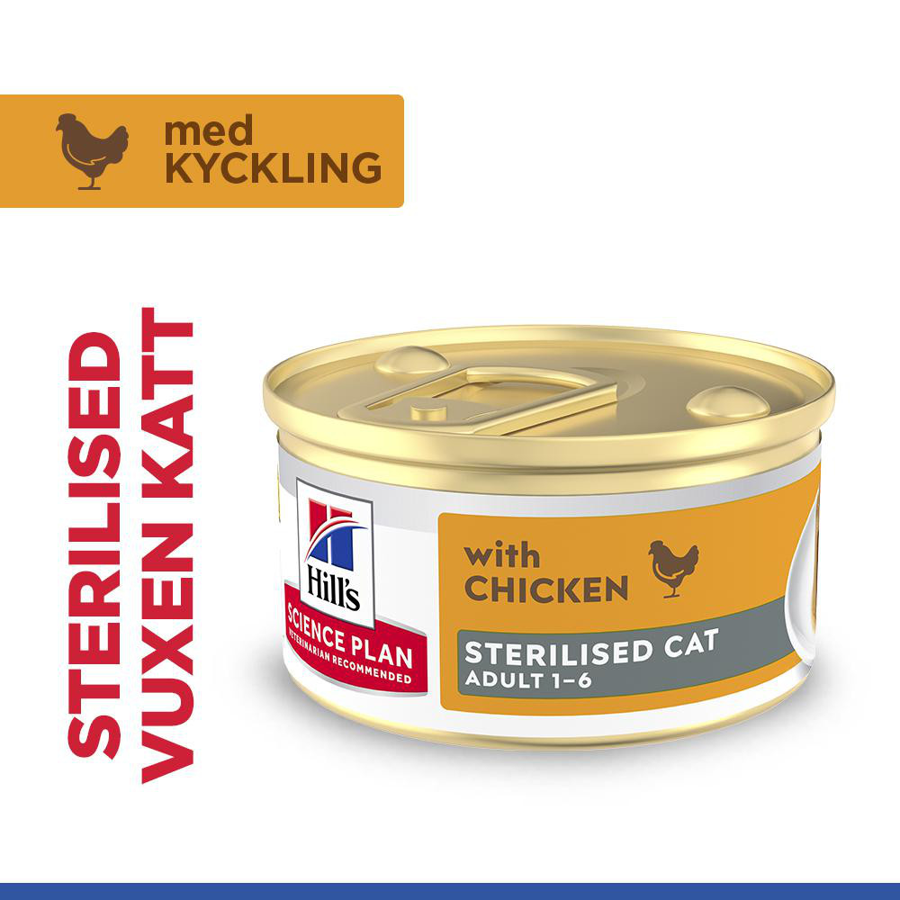 Hill's Adult Sterilised Cat våtfoder katt med kyckling (mousse, burk)