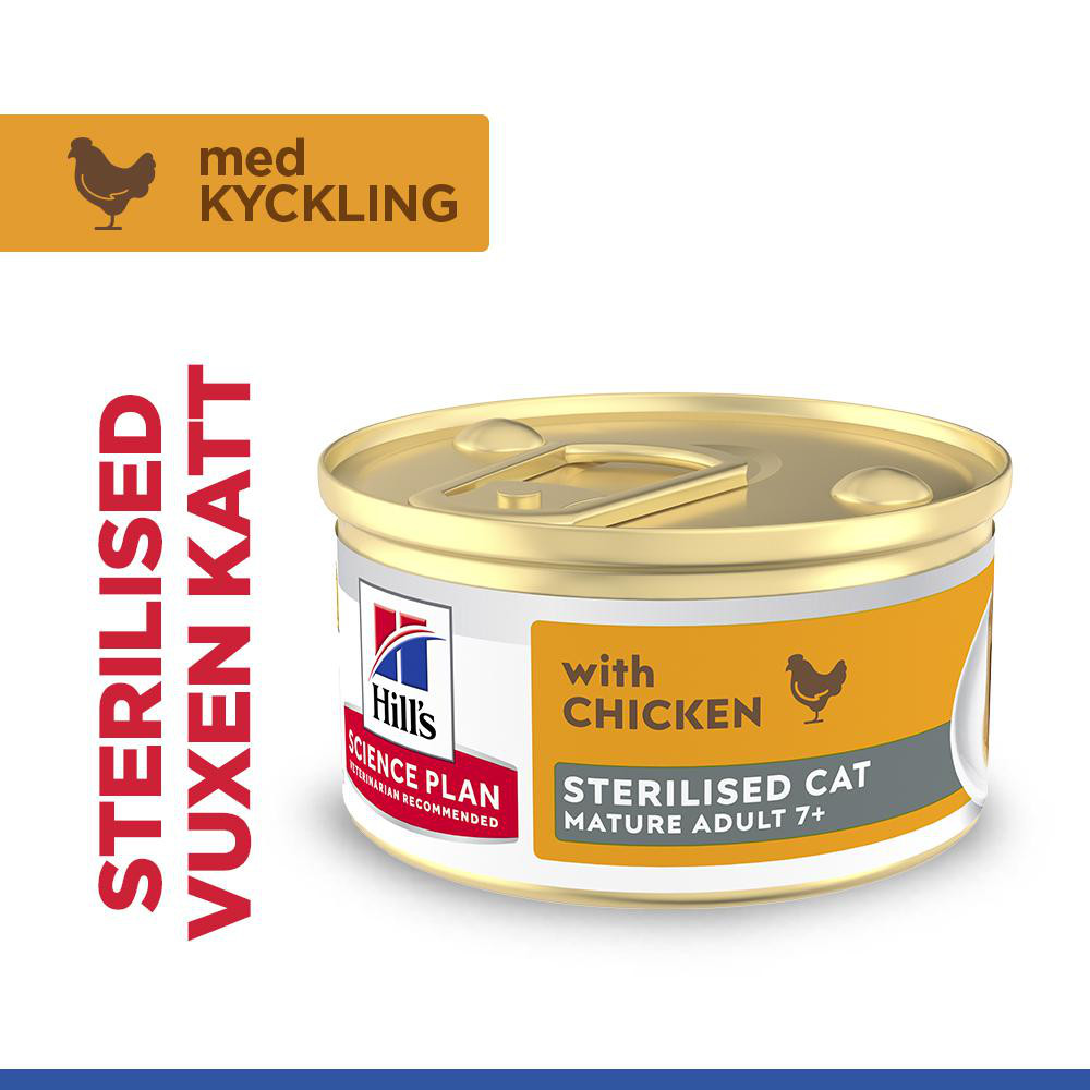 Hill's Mature Adult Sterilised Cat våtfoder katt med kyckling (mousse, burk)
