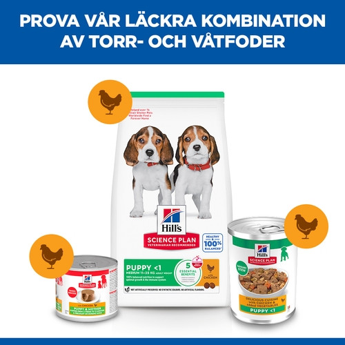 Hill's Puppy våtfoder valp med kyckling & grönsaker (gryta, burk)