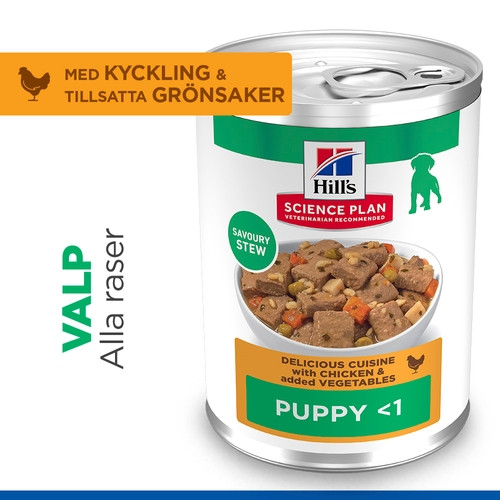 Hill's Puppy våtfoder valp med kyckling & grönsaker (gryta, burk)