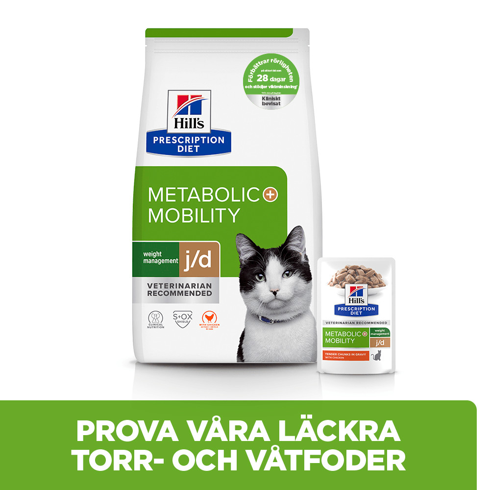 Hill's Prescription Diet J/D Weight Metabolic + Mobility våtfoder katt med kyckling (påse)